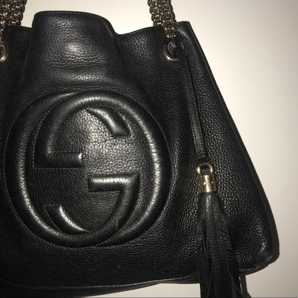Authentic Gucci Soho Bag with Chain, Pre-Owned